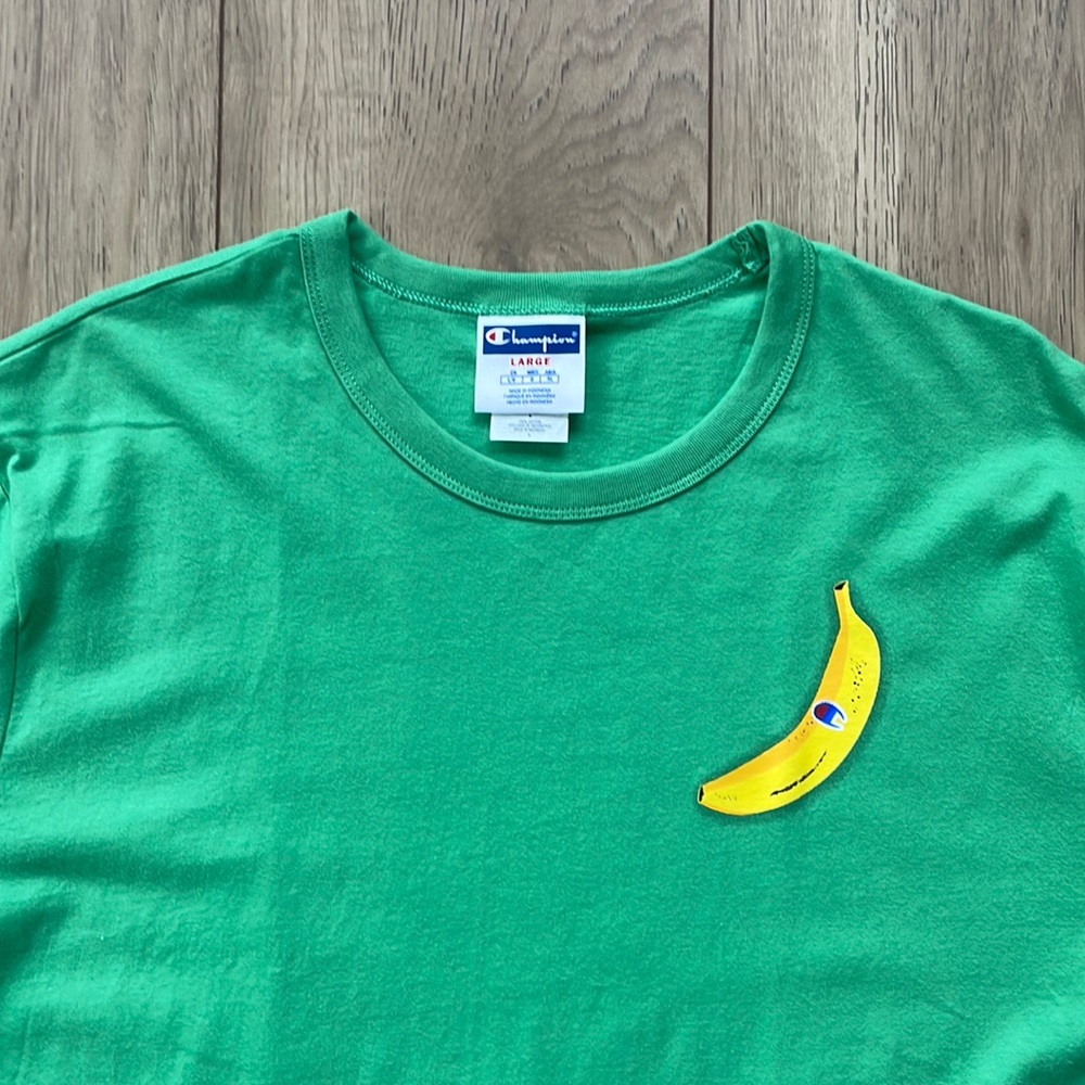 NWT Champion Banana Standard Fit Green T-Shirt